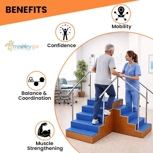 Wooden Corner Stair Case for Therapy & Rehab Use