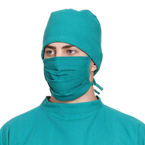 Reusable Surgical Cap Green Premium Cotton (Pack of 20)
