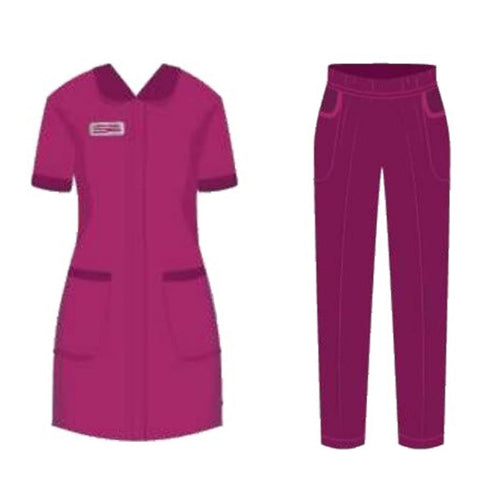 Scrub Suit with Pants for Winter Wear Magenta