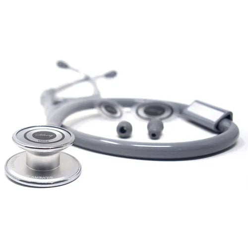 silvery III aluminium chrome ss stethoscope (Grey)