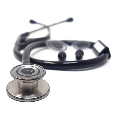 silvery III aluminium chrome stethoscope (Black)
