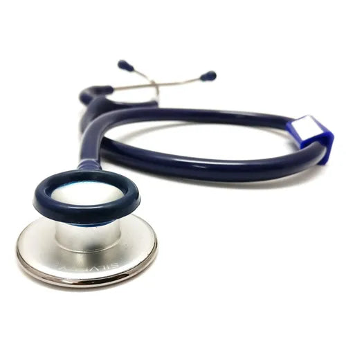 silvery aluminium chrome stethoscope (Blue)