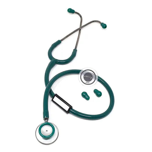 silvery aluminium hrome stethoscope (green)
