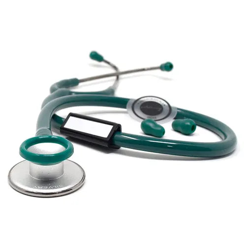 silvery aluminium hrome stethoscope (green)