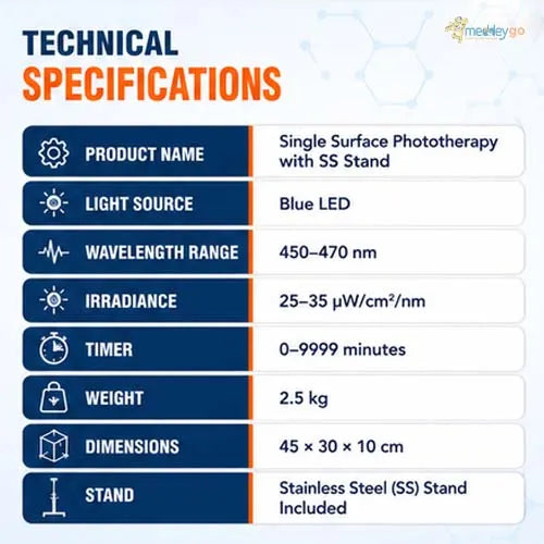 single surface phototherapy with ss stand