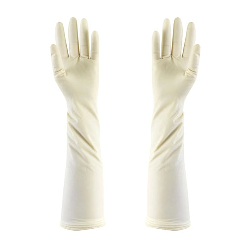 Premium Sterile Long Cuff Disposable Gloves 18 Inch Gynaecological Powder Free Gloves (Pack of 25)