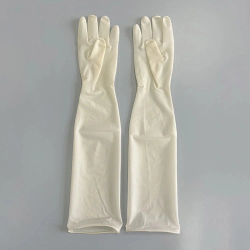 Premium Sterile Long Cuff Disposable Gloves 16 Inch Gynaecological Powder Free Gloves (Pack of 25)