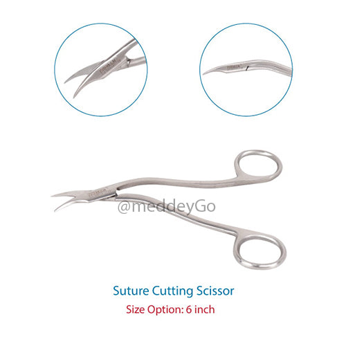 Suture Cutting Scissor Stainless Steel 6 Inch