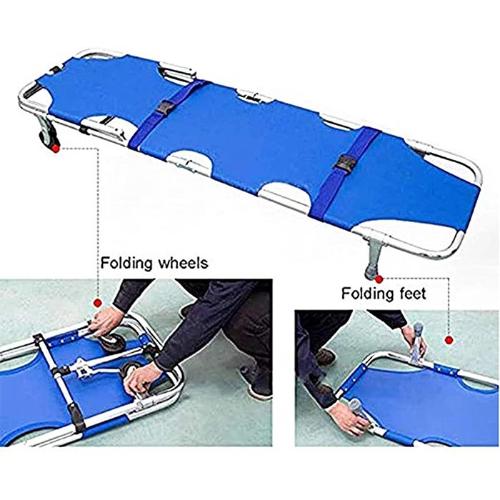 2 Fold Metal Folding Stretcher with wheels STAS 901