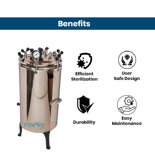 vertical autoclave machine wing nut type 