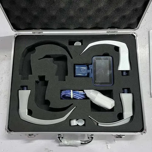reusable portable video laryngoscope with 3 blades