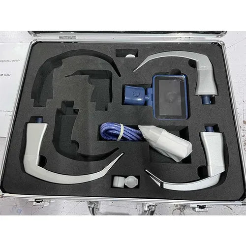 reusable portable video laryngoscope with 3 blades