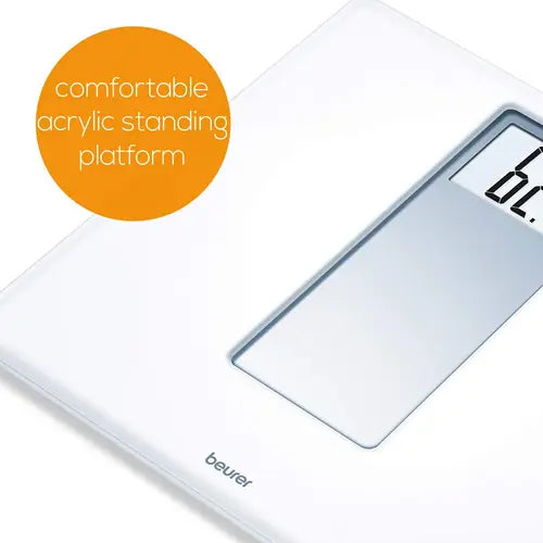 Beurer Acrylic Electronic Bathroom Scales with Extra Large Display
