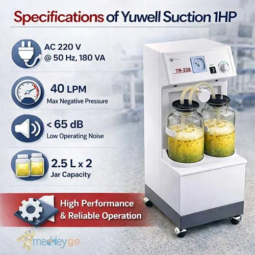 yuwell suction apparatus 2 bottles